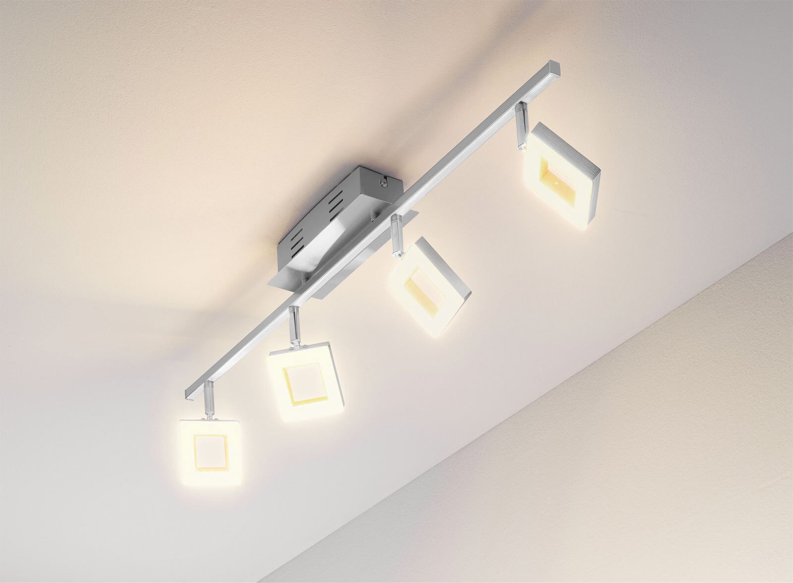 casaNOVA LED Deckenlampe REAL II 3-flg Metall/Kunststoff nickelfarbig