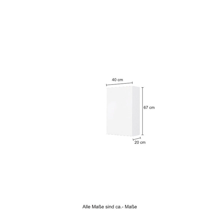 Hängeschrank BAABE 40 x 64 cm Weiß matt