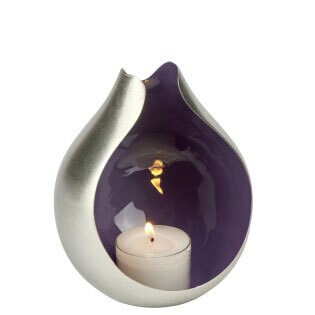 LAMBERT Teelichthalter 10 cm nickelfarbig /violett
