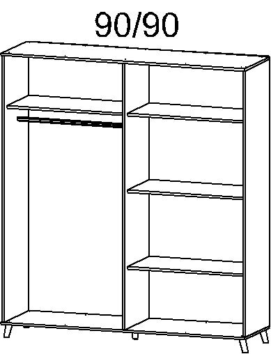 Kleiderschrank FALUN 182 x 203 cm Alpinweiß NB