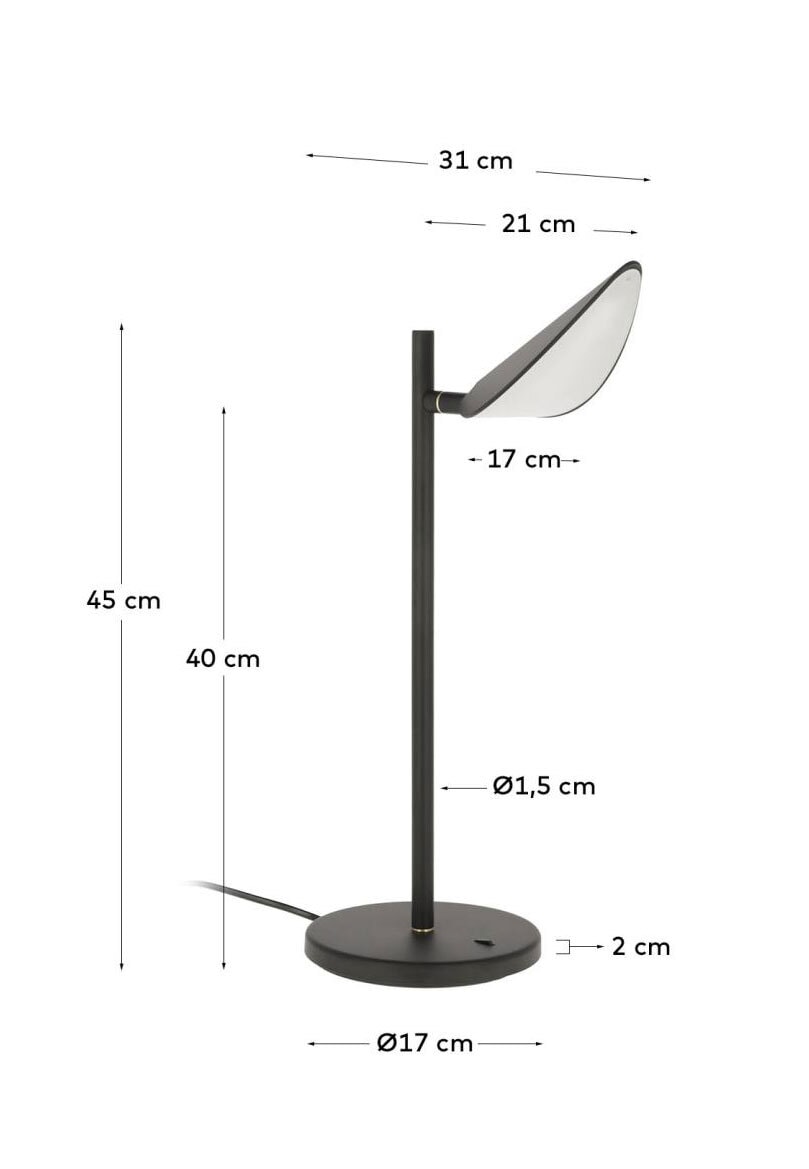 Kave Home LED Schreibtischlampe VELEIRA 45 cm schwarz