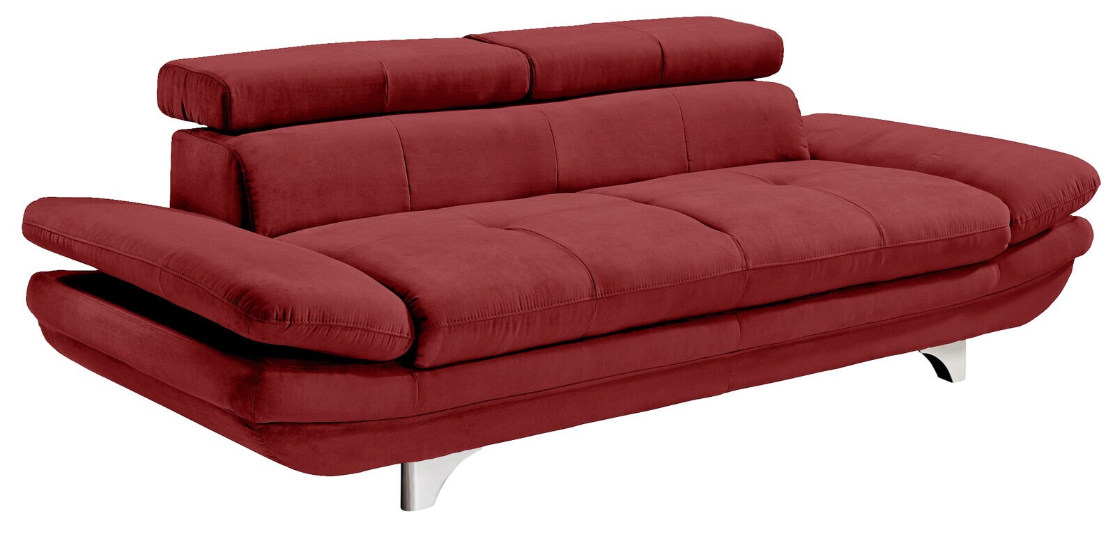 Sofa 3-Sitzer COTTA 104 x 233 cm Lederlook rot