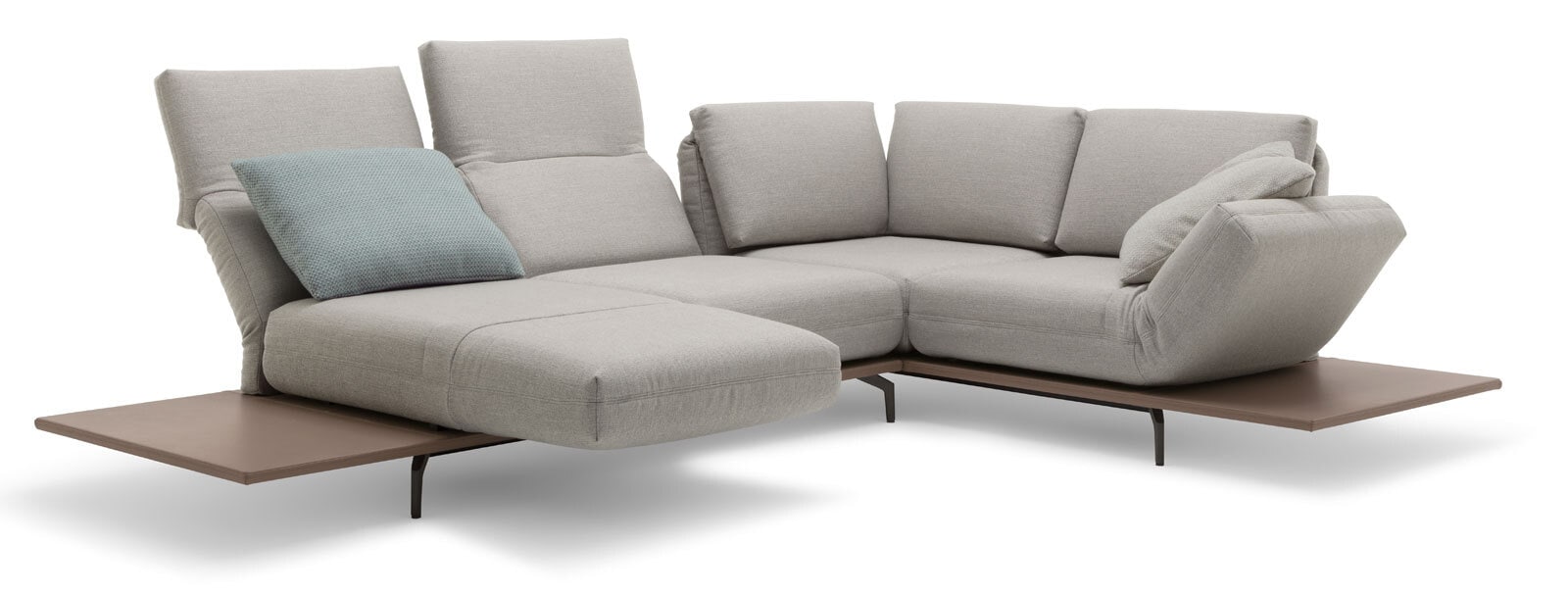 ROLF BENZ Ecksofa AURA 288 x 215 cm hellgrau