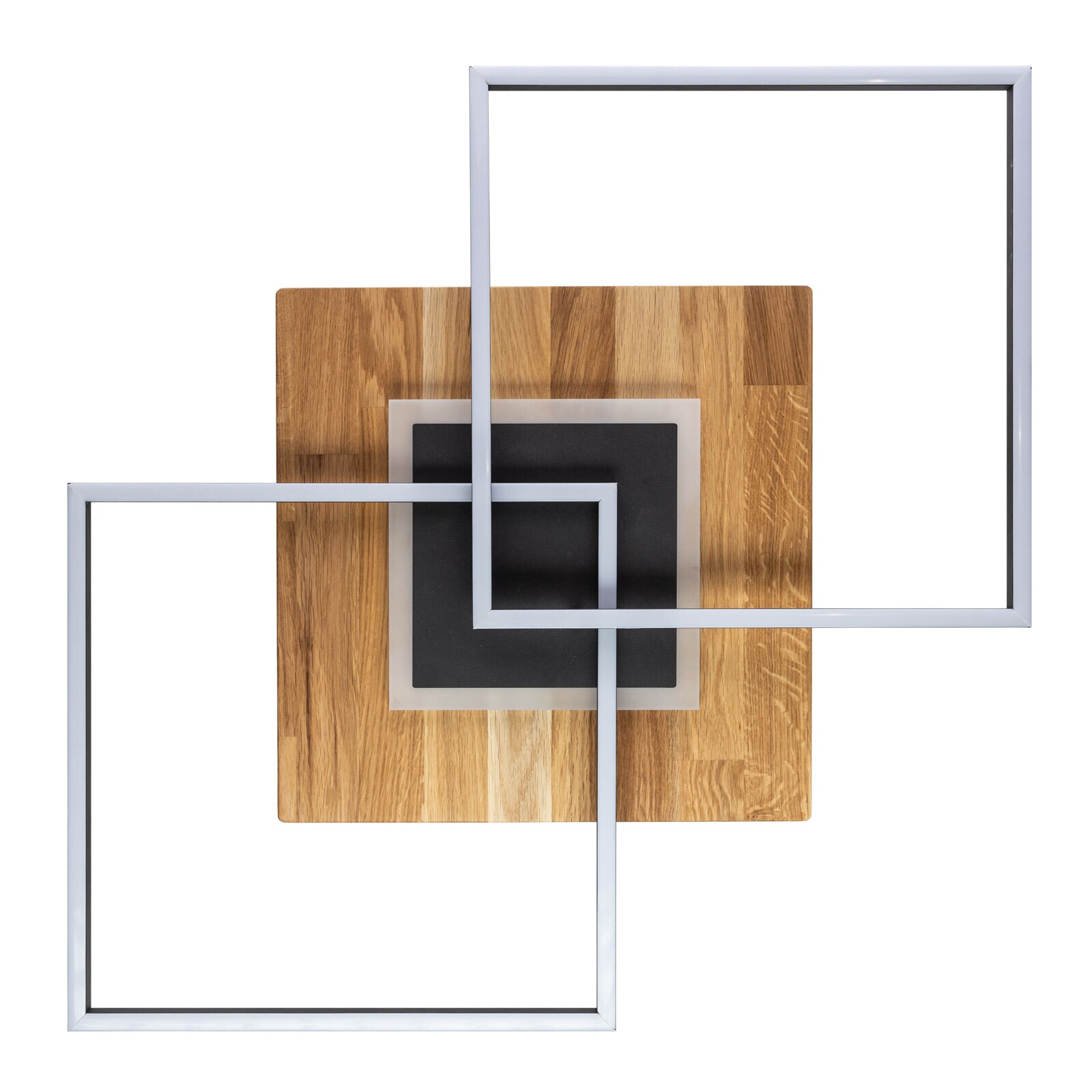 ELOBRA LED Deckenlampe PANAMA 61 x 61 cm schwarz /Holz