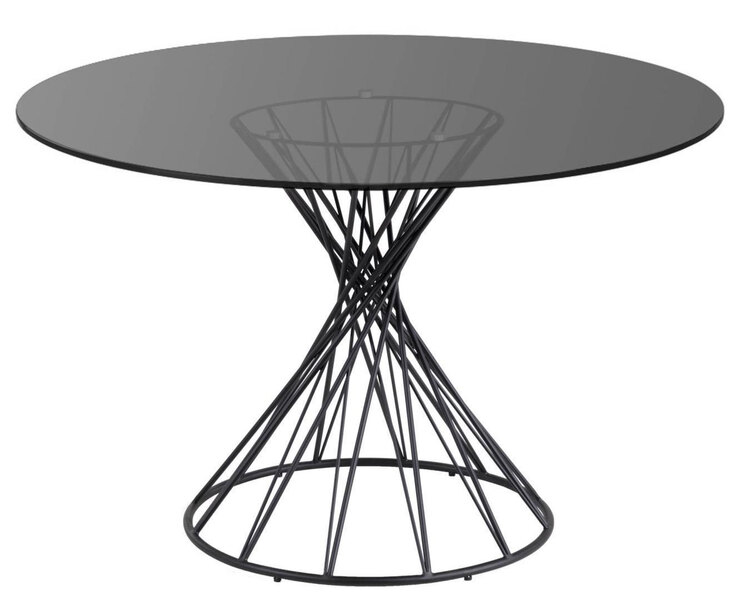 Kave Home Esstisch rund NIUT 120 cm Farbglas schwarz
