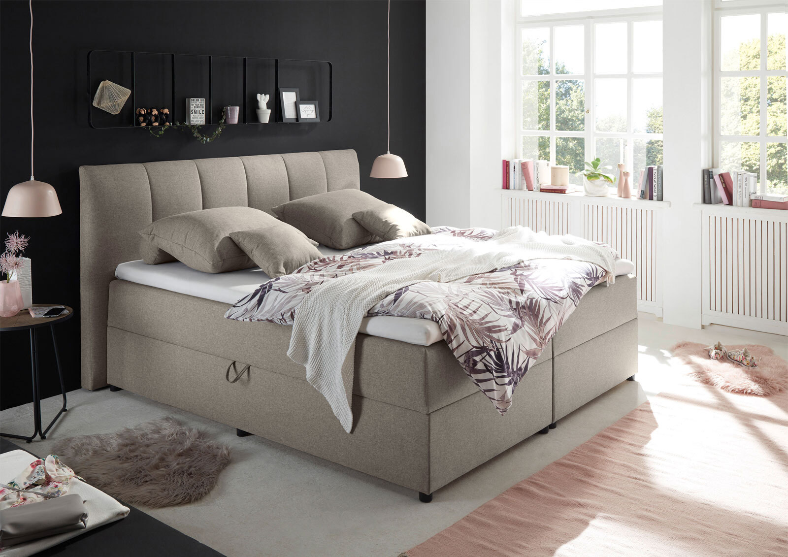 Boxspringbett GRAZIA 180 x 200 cm schlammbraun