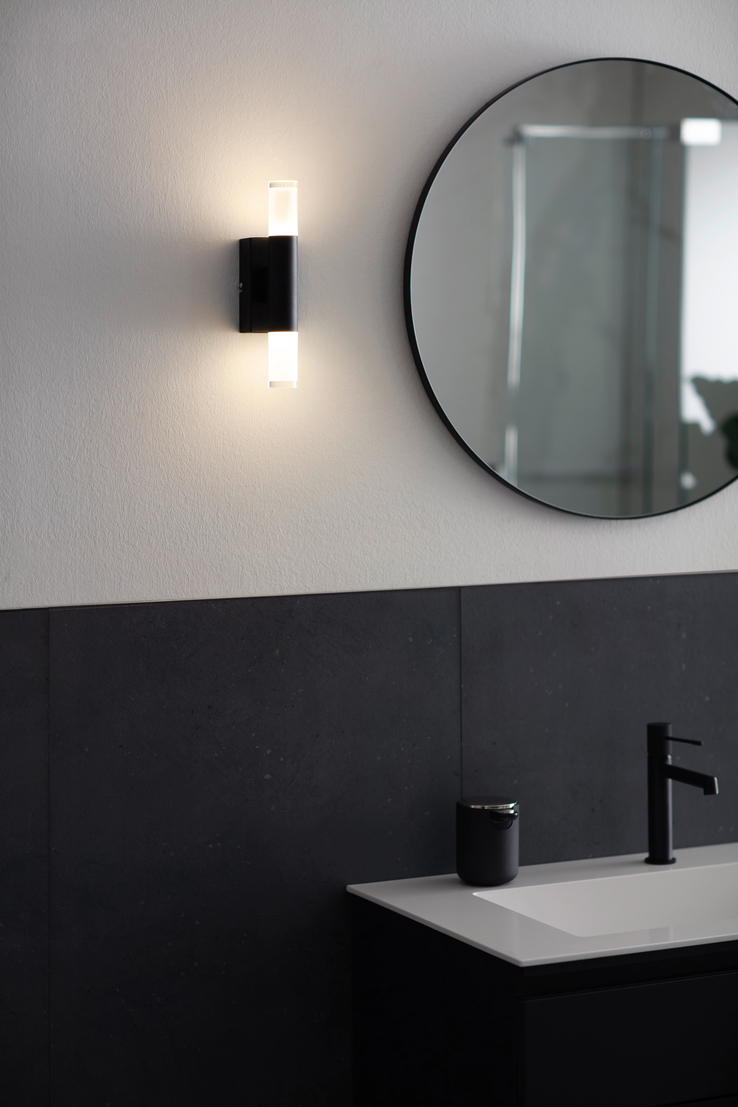 SCHÖNER WOHNEN-Kollektion LED Badlampe Wand TWICE 7 cm schwarz