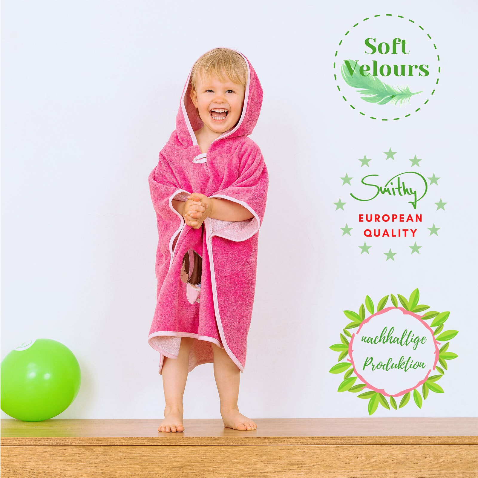 Smithy Badeponcho ELFE 55 x 70 cm pink