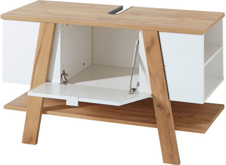 Waschbeckenunterschrank NELE Eiche/ Weiß
