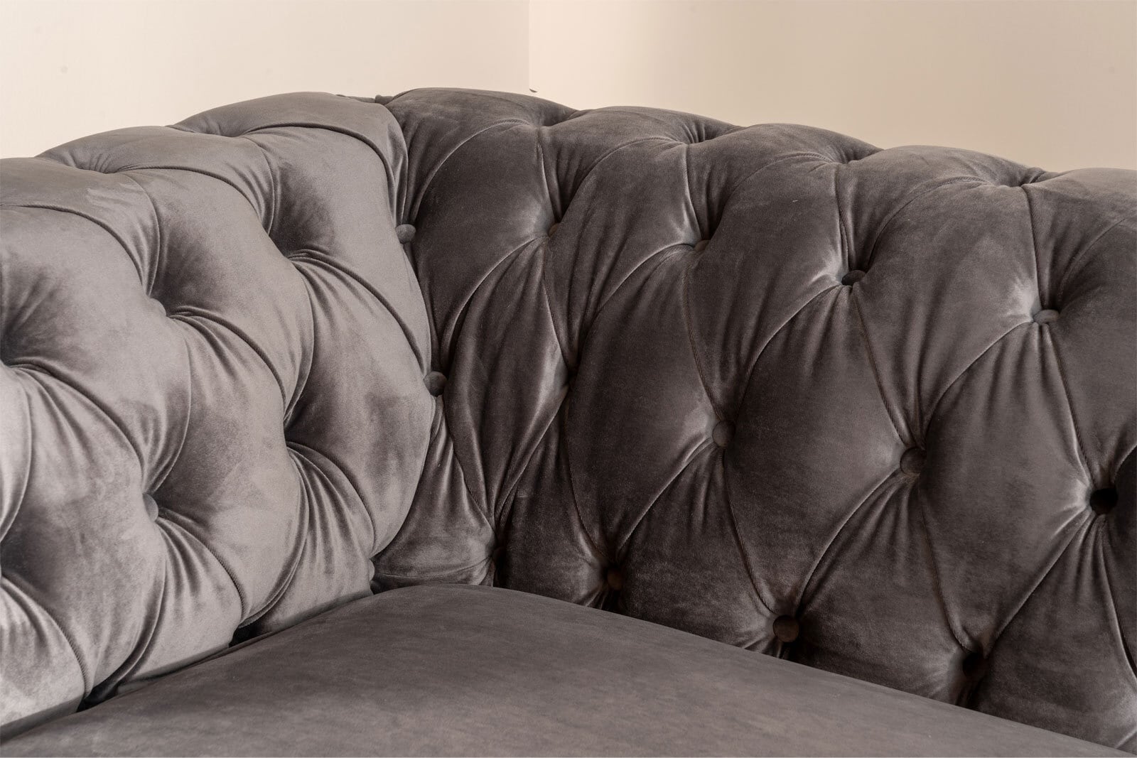 Sofa 3-Sitzer LONDON Stoffbezug grau