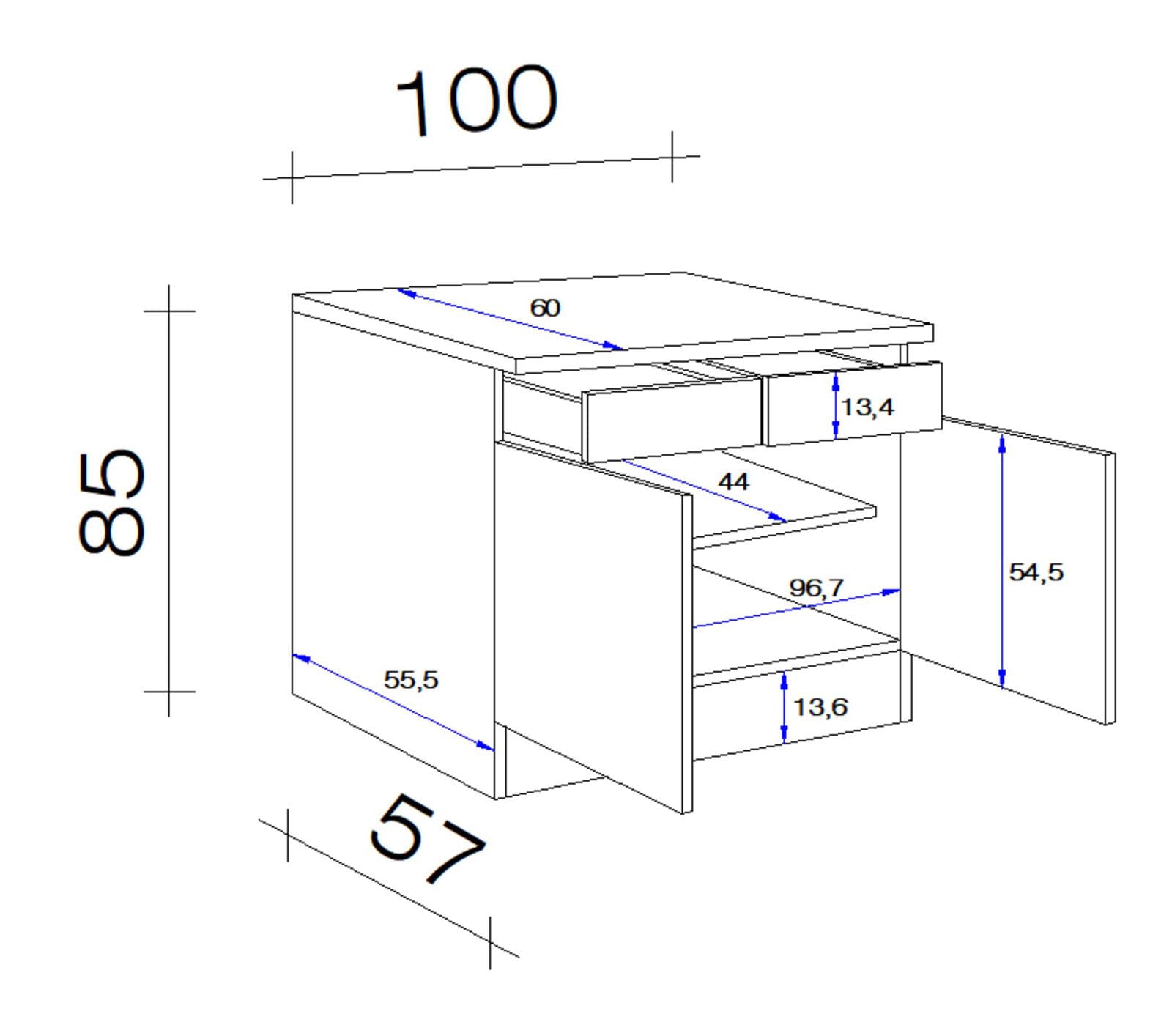 Küchen Unterschrank WITO 40 cm weiß