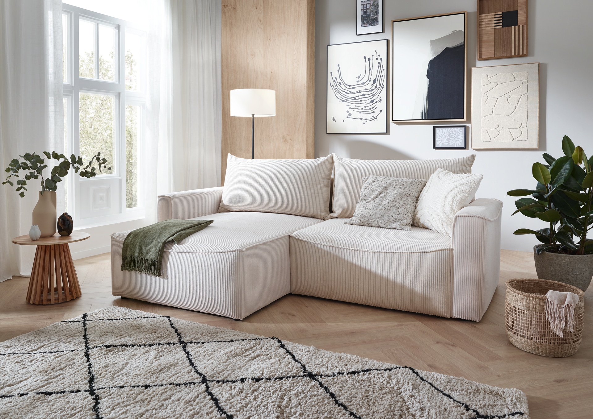 PHILL HILL Ecksofa LILLY 242 x 160 cm creme