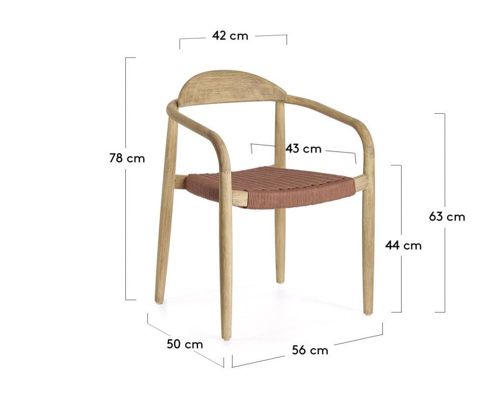 Kave Home Gartenstuhl GYlNIS 4er Set rot