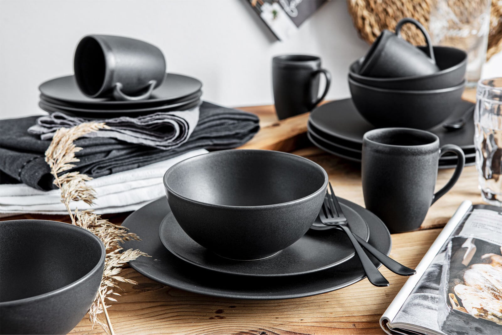 CreaTable Müslischale SOFT TOUCH 6er Set schwarz matt