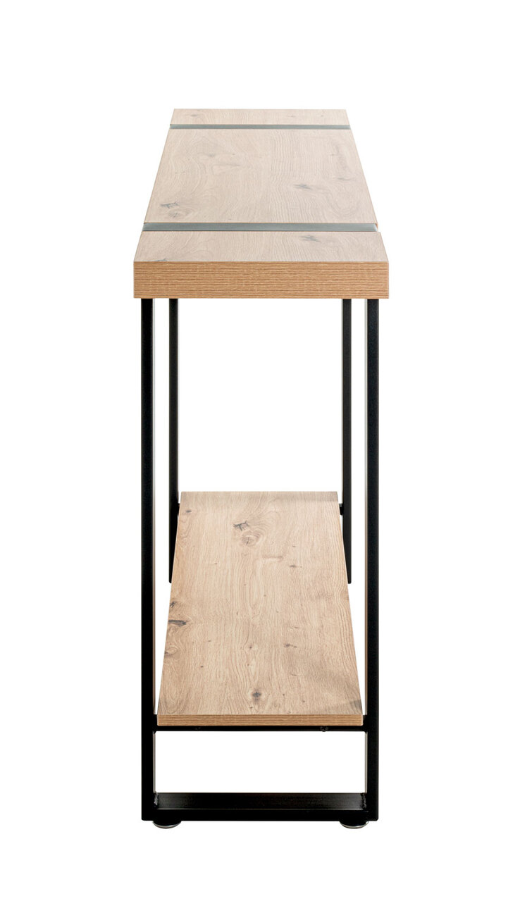Konsolentisch 120 x 30 cm Schwarz/ Eiche