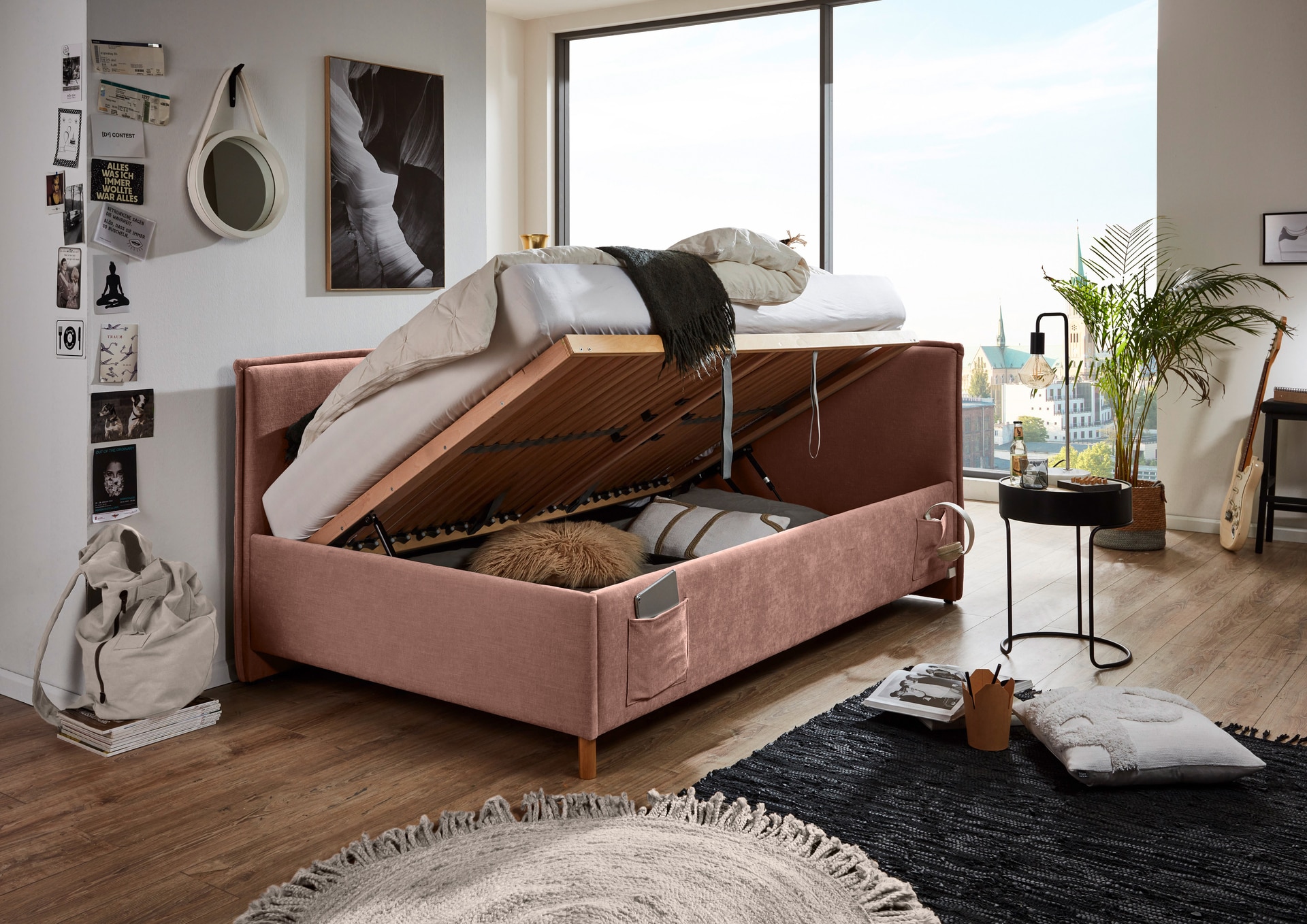 Bett FUN 90 x 200 cm rosa