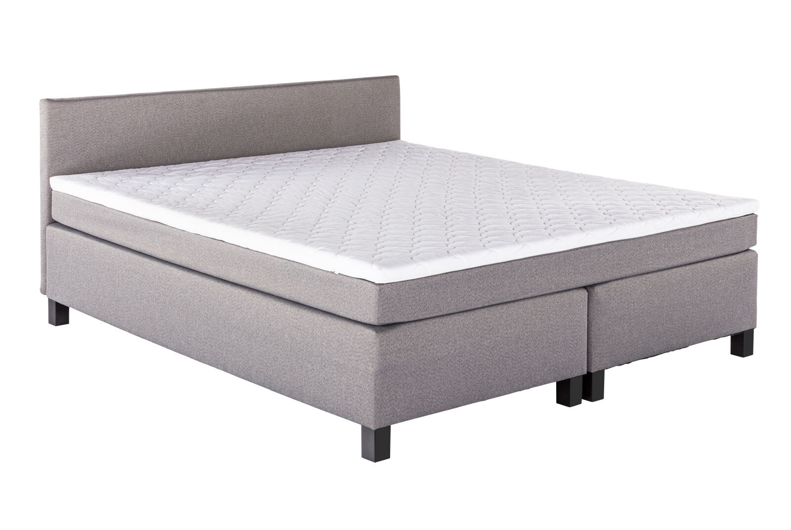 Boxspringbett SUSANNE 180 x 200 cm Stoffbezug silbergrau