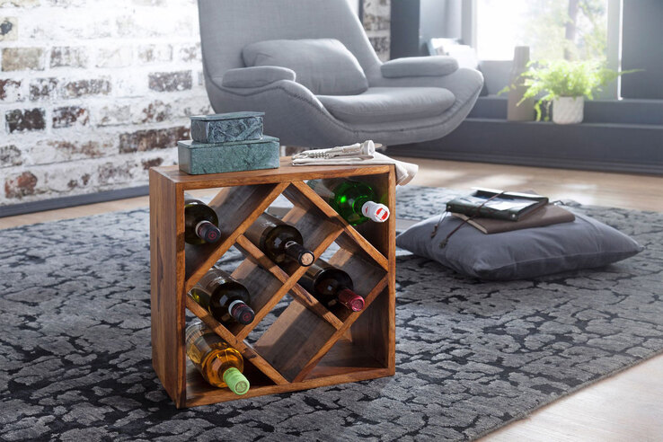 CASAVANTI Weinregal 40 x 40 cm Sheesham massiv