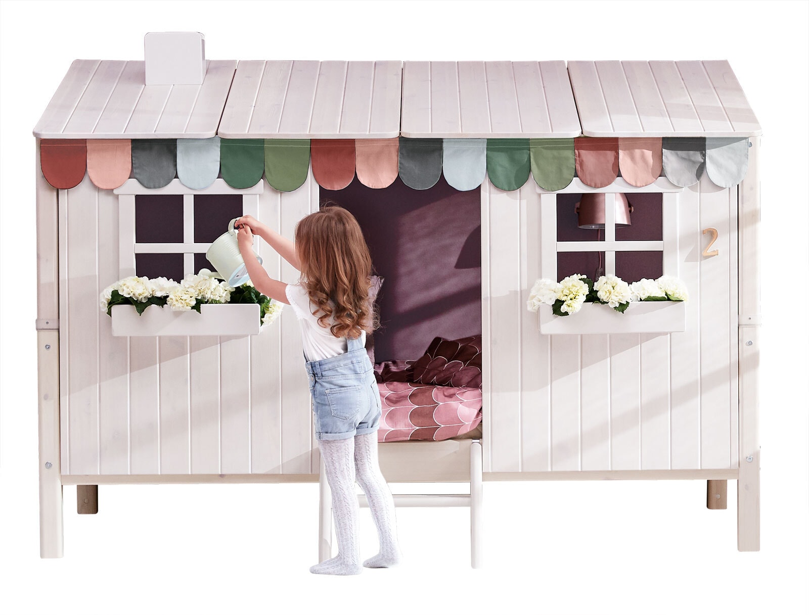 FLEXA Spielbett CLASSIC 90 x 200 cm Holznachbildung weiß 