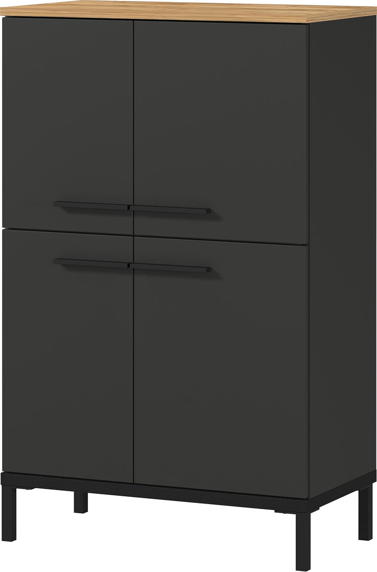 Kommode YONKERS 60 x 97 cm Graphit/ Navarra Eiche