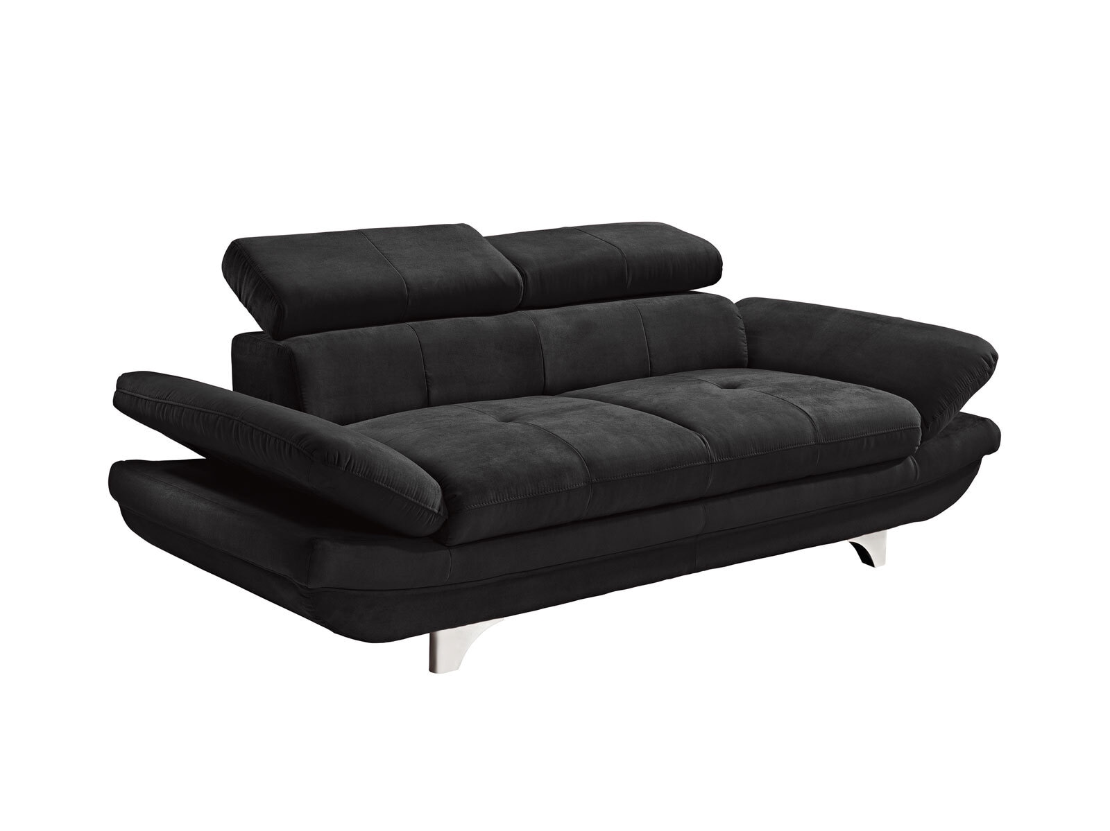 Sofa 2-Sitzer COTTA 104 x 218 cm Stoffbezug lavaschwarz
