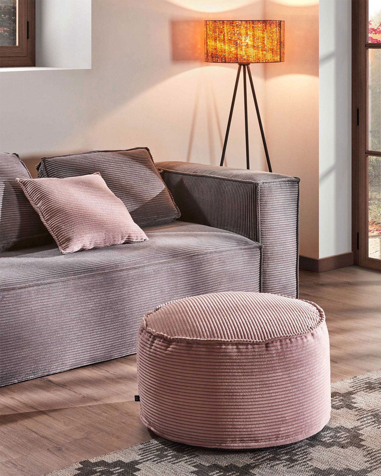 Kave Home Pouf WILMA rosa