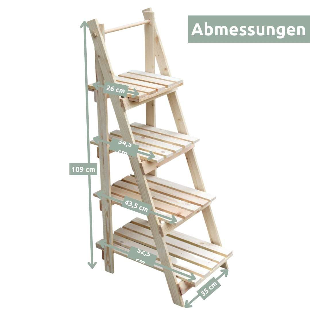 holz4home Gartenregal LADDER 109 cm braun