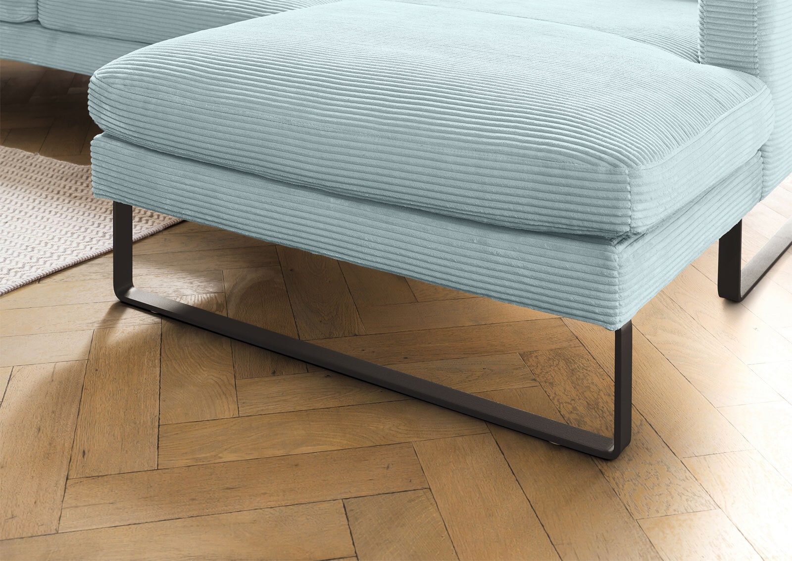 Ole Gunderson Ecksofa ROMA 298 x 154 cm Cord light blue