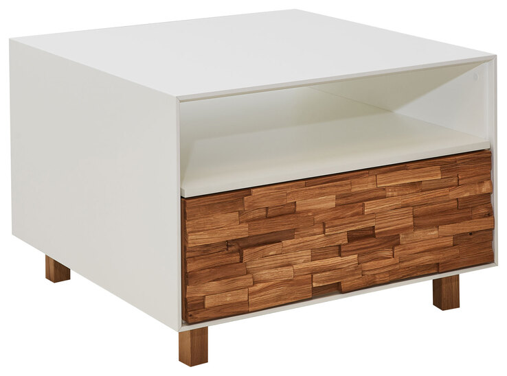PHILL HILL Couchtisch MIA 80 x 80 cm Eiche massiv /weiß lackiert