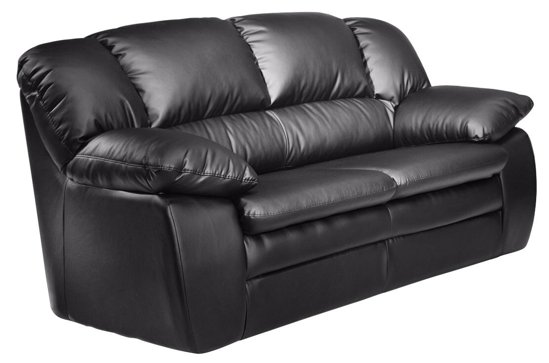 Sofa 2-Sitzer MORTON 92 x 159 cm Lederlook schwarz
