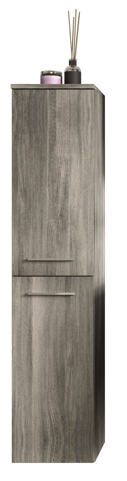 Bad Hängeschrank YORK 30 x 136 cm Rauchsilber grau