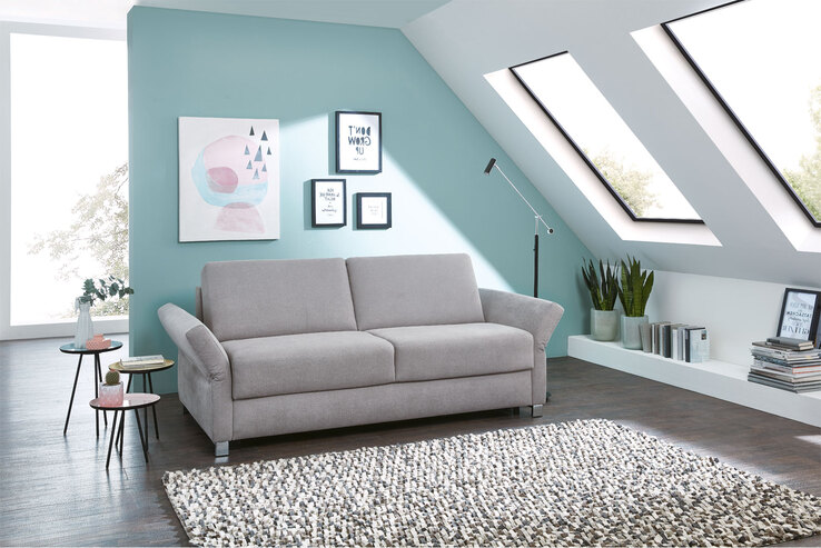  Schlafsofa Stoffbezug 188 x 89 x 101 cm hellgrau