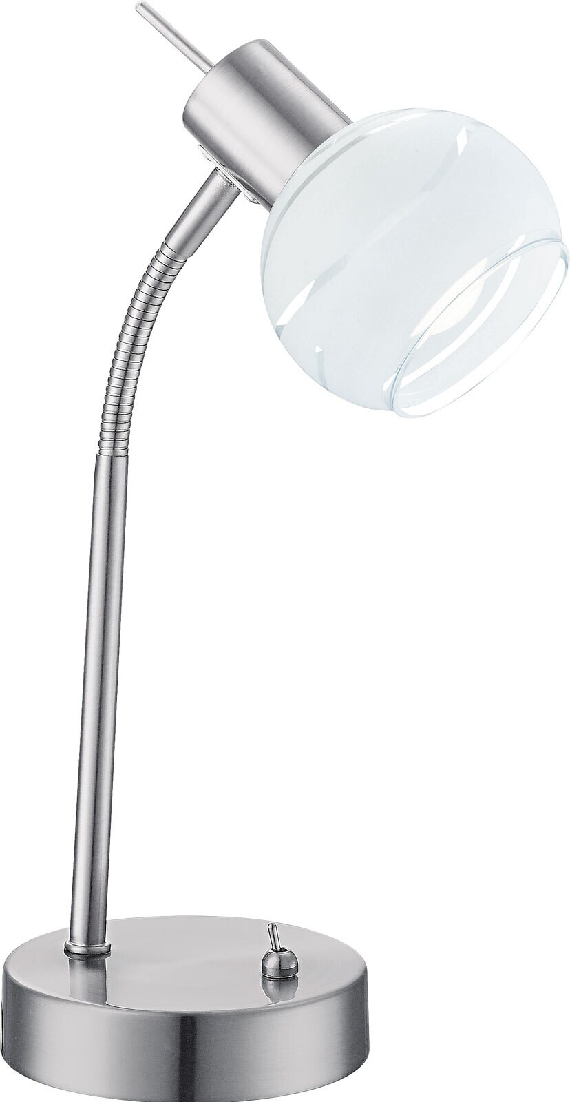 GLOBO LED Retrofit Tischlampe ELLIOTT 34 cm nickelfarbig